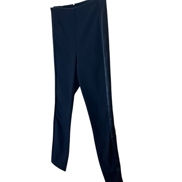 Rag & Bone - “Simone” Stretch, Ankle Pant with Lamb Leather Sides - Size 2 Black - Picture 5 of 15